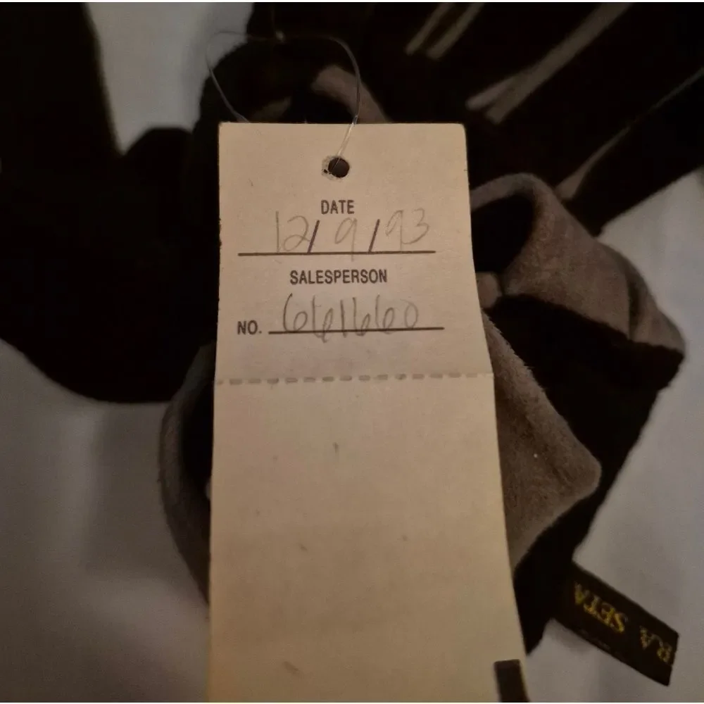 Bottega Veneta Vtg 90s Black and Tan Suede Leather Gloves
